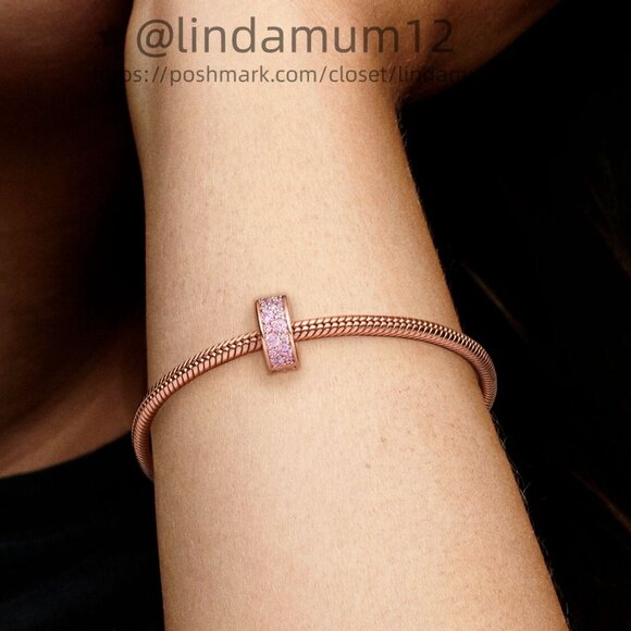 Pandora Pink Pavé Clip Charm - Picture 5 of 5